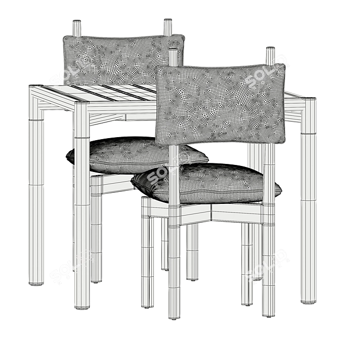 Modern Dining Set: Paf Paf Chair & Kilt Square Table 3D model image 5