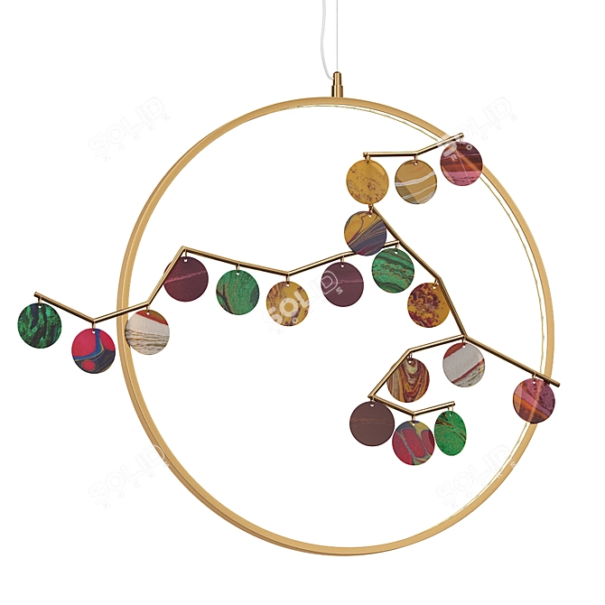 Mi Round Multicolored Pendant Light 3D model image 1