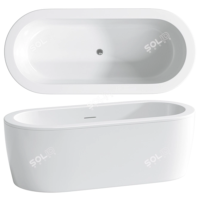 CEZARES SLIM CENTRAL Bathtub 3D Model 3D model image 1
