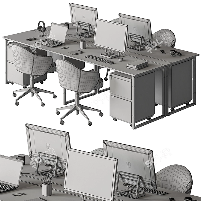 Office Essentials Set 569 3D model image 6