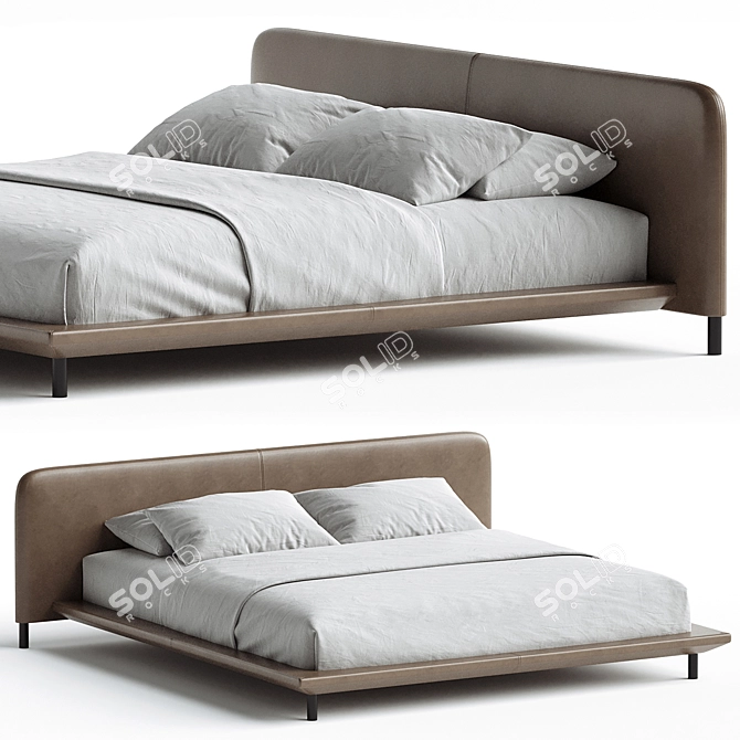 Modern Italian Designer Blendy Bed 3D model image 1