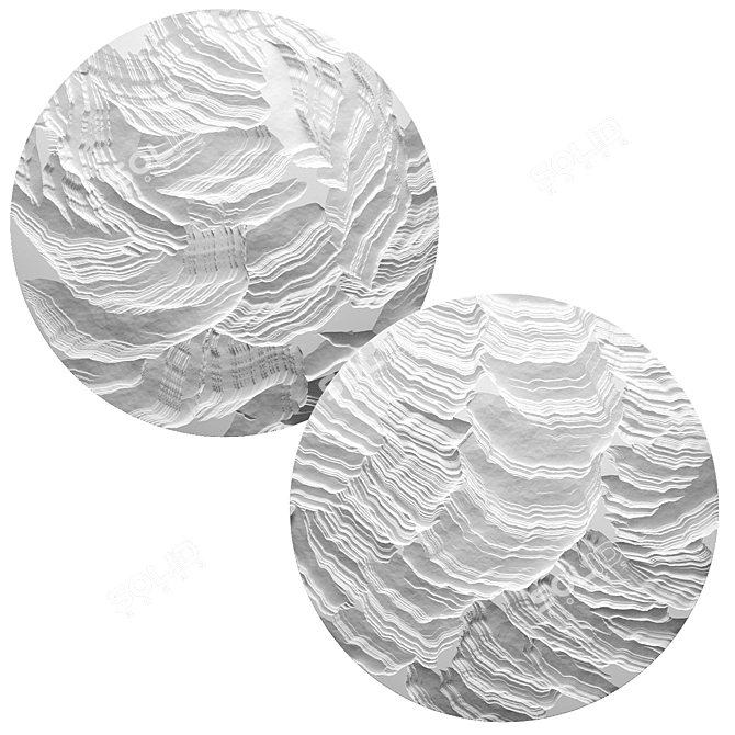 Gypsum 22-Piece Wall Panel Set 3D model image 2