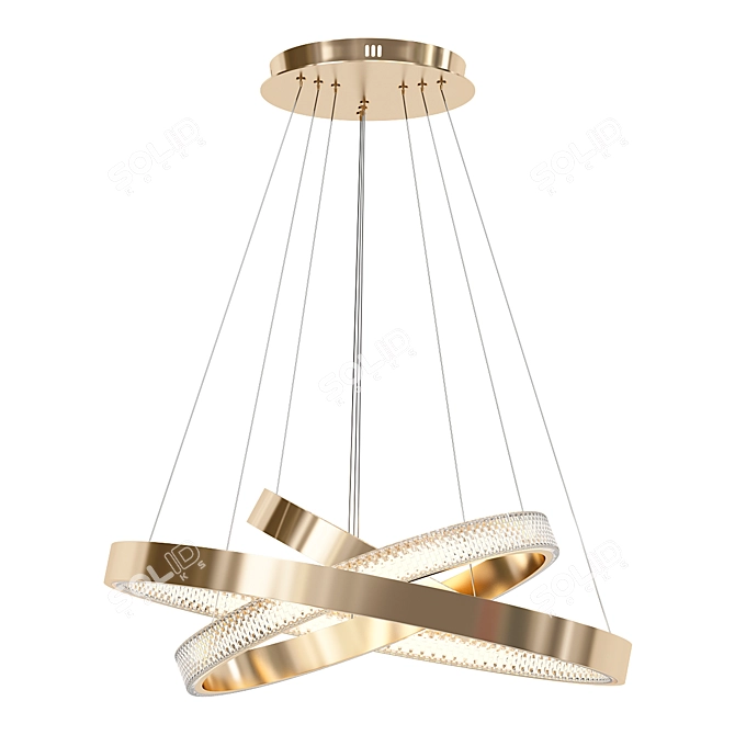 Ethereal Oracle Gold Pendant Light 3D model image 1