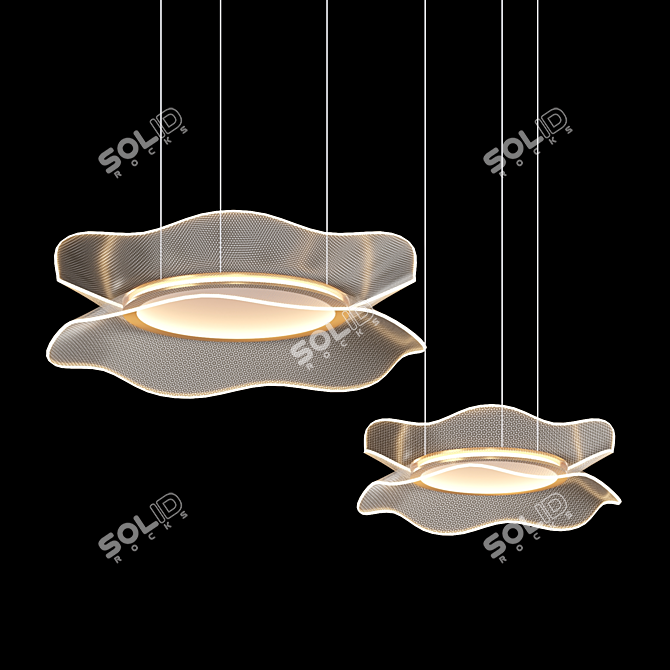 Elegant Flower Airy Lamp 3D model image 2