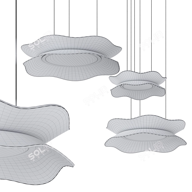 Elegant Flower Airy Lamp 3D model image 3