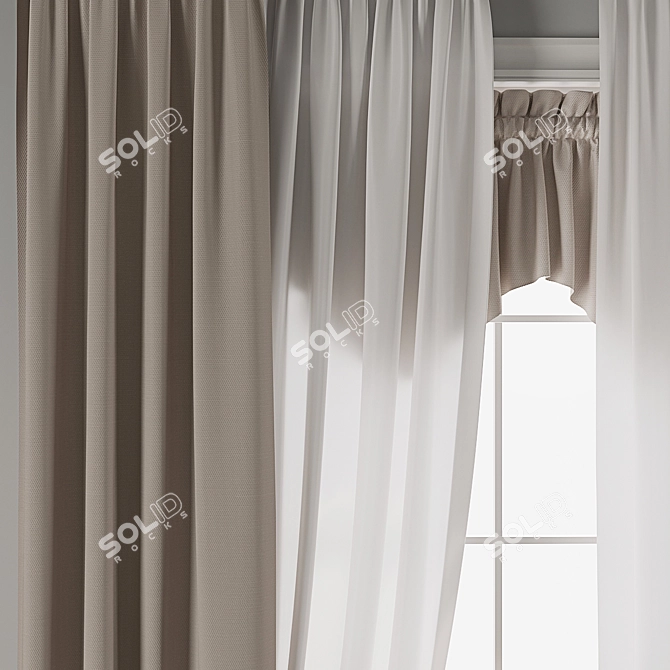  Vintage Curtain 3D Model 3D model image 2