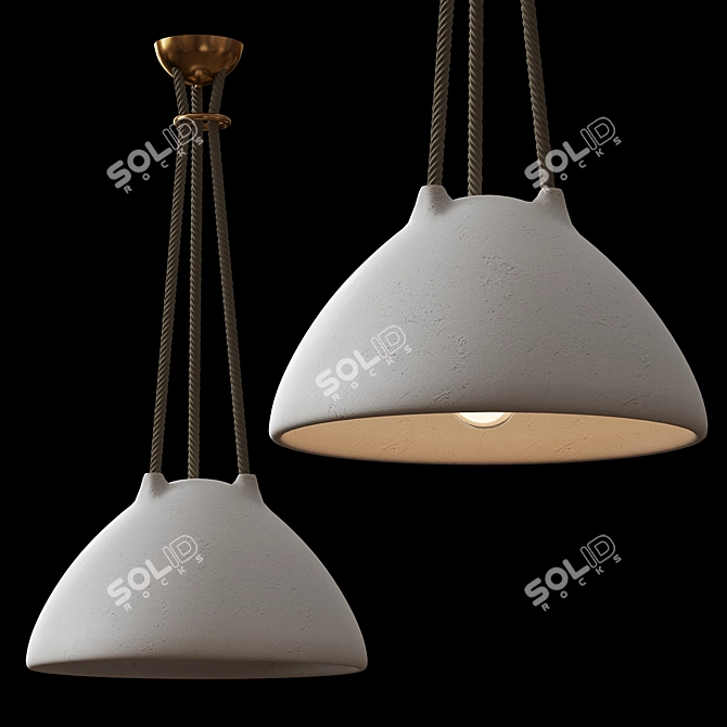 Luxury Dome Pendant Light 3D model image 2