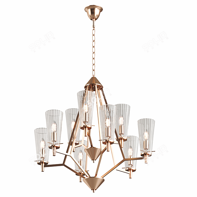 Adjustable Pendant Chandelier with Interchangeable Bulb 3D model image 2