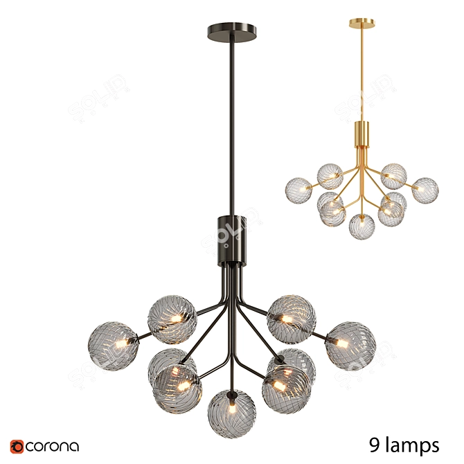 DANNA LUX 9 Glass Shade Lamps 3D model image 1