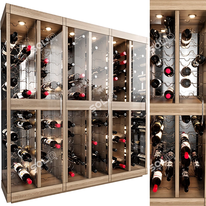 Luxury Wine Cellar Display Model 3D model image 4