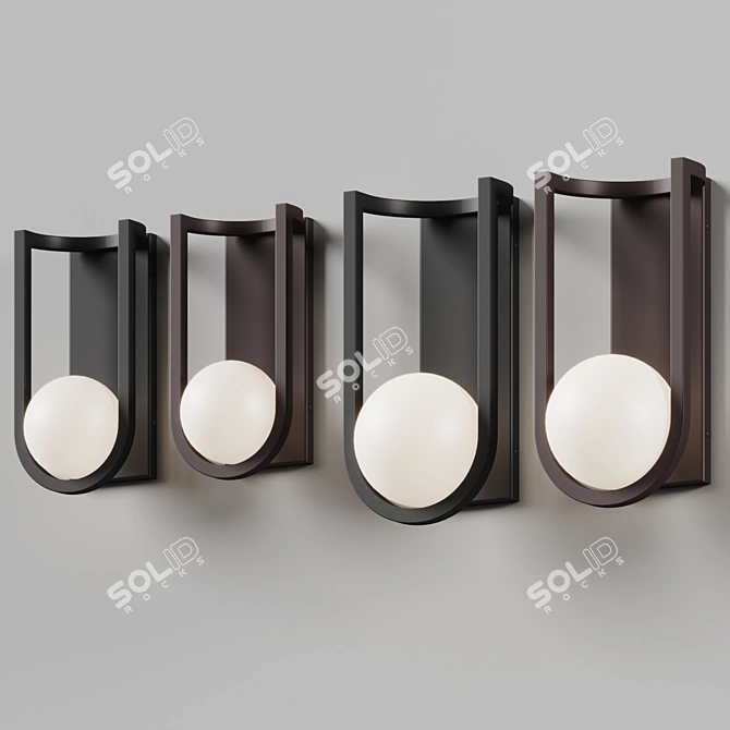 Devon Outdoor LED Wall Sconce 3D model image 3