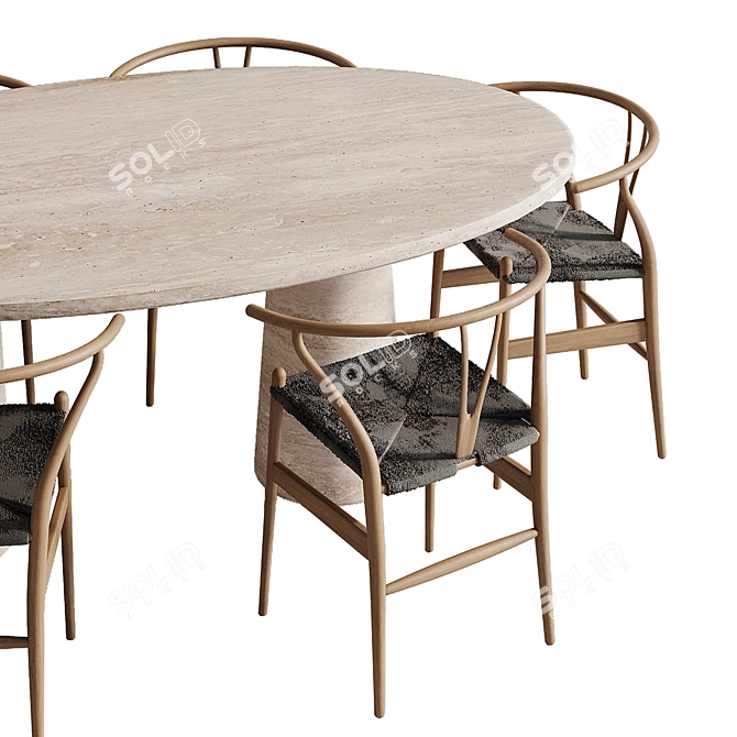 Iconic Wegner Wishbone Chair 3D model image 4