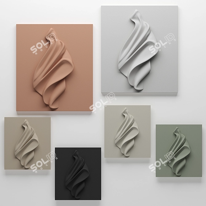 Embossed Wall Panel Art 3D model image 3