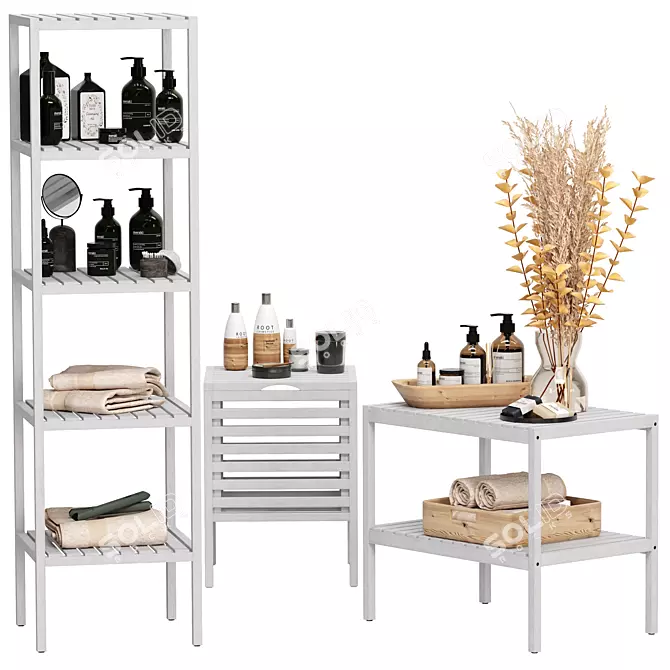 IKEA MUSKAN Scandinavian Furniture Set 3D model image 1