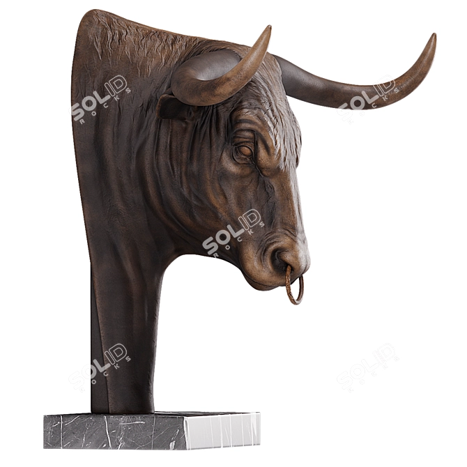 Corona Bull Bust Sculpture 2016 3D model image 2