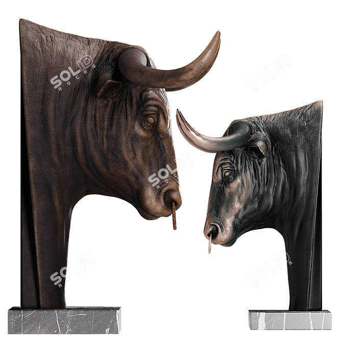 Corona Bull Bust Sculpture 2016 3D model image 3