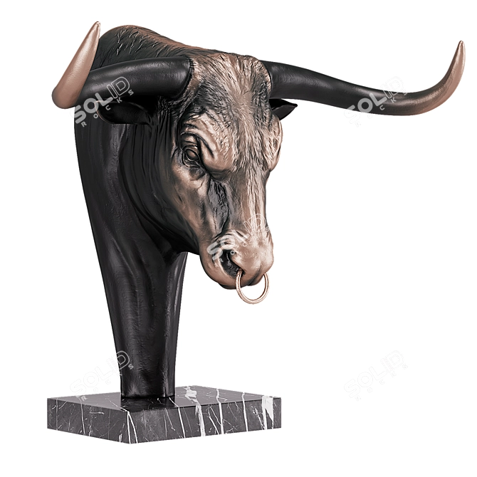 Corona Bull Bust Sculpture 2016 3D model image 4