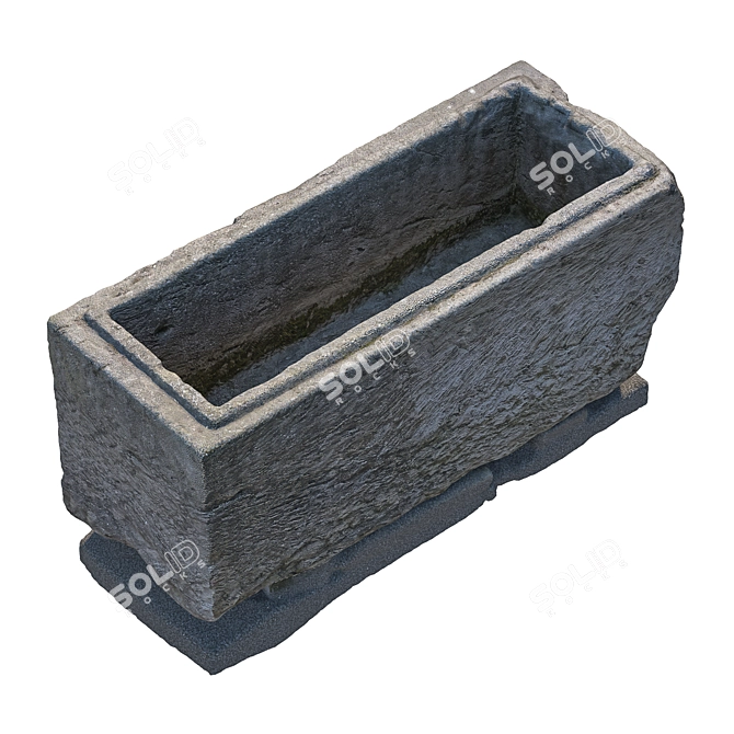 Weathered Stone Sarcophagus Replica 3D model image 3