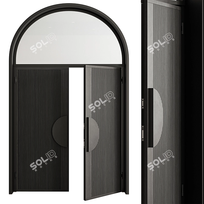 Elegant Arched Door Model 102 3D model image 2