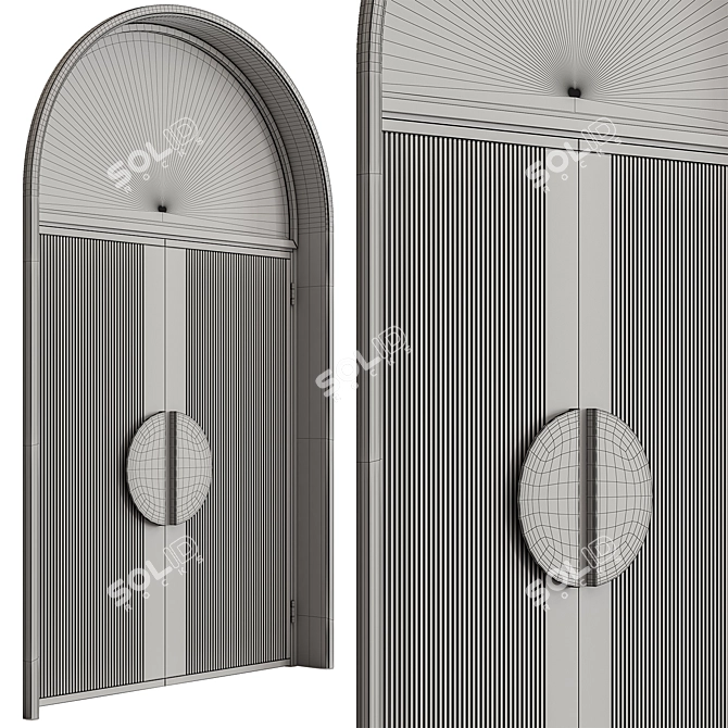 Elegant Arched Door Model 102 3D model image 3