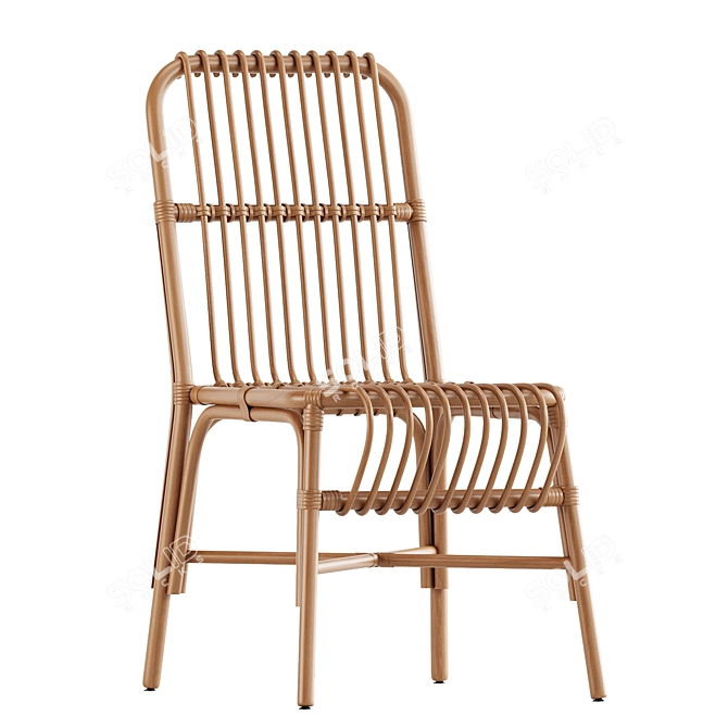 Valerie Vintage Rattan Chair 2017 3D model image 2