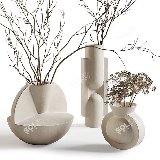 Light + Ladder Vases with Branches 3D model image 3