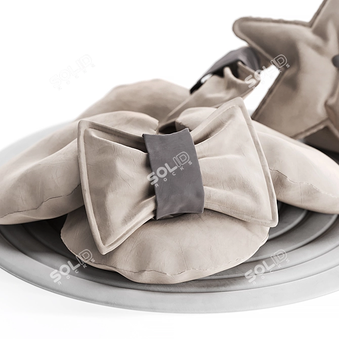 Decorative Cushion Set with Bows 3D model image 3