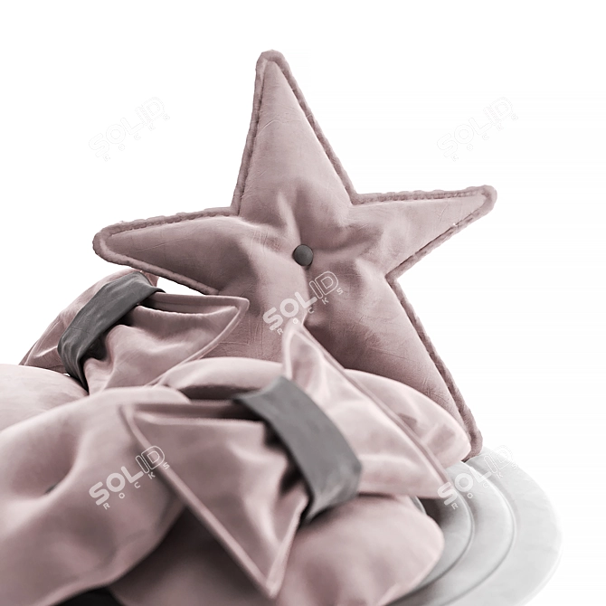 Decorative Cushion Set with Bows 3D model image 4