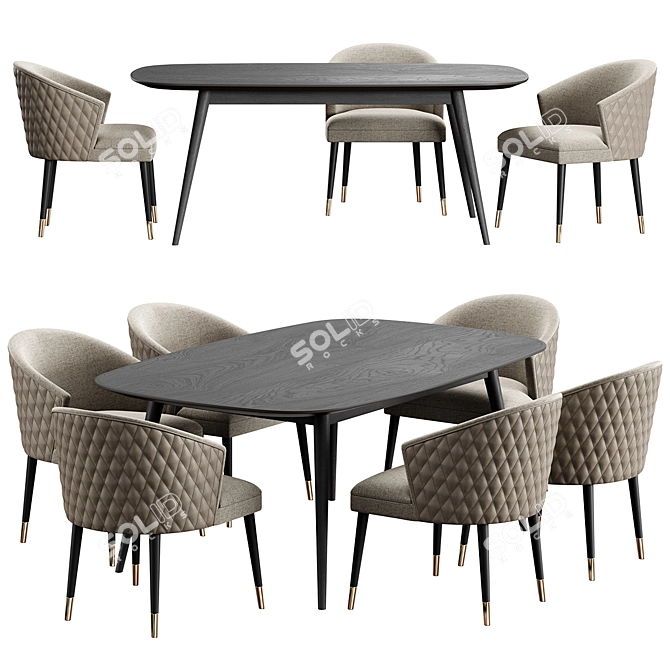 Modern HER 042 G Furniture Set 3D model image 1