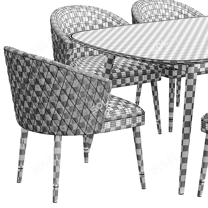 Modern HER 042 G Furniture Set 3D model image 5