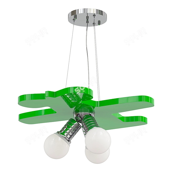 Kids Acrylic Chandelier: Battle-Plane 3D model image 1