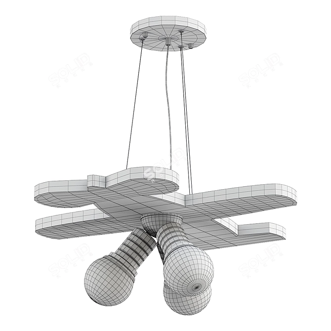 Kids Acrylic Chandelier: Battle-Plane 3D model image 3