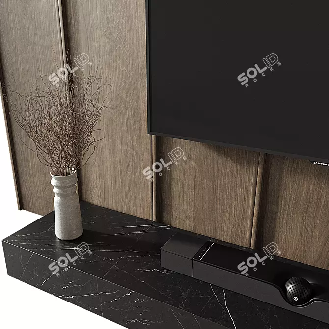 Modern TV Wall Set 008 3D model image 3