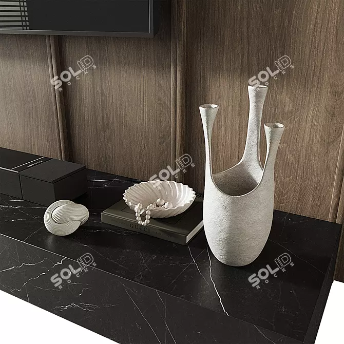 Modern TV Wall Set 008 3D model image 4