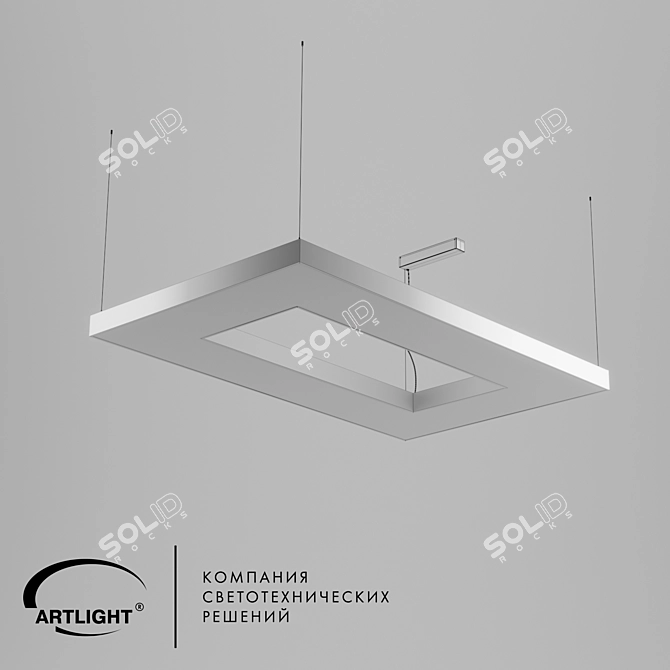 Geometric LED Art Light, Customizable 3D model image 2