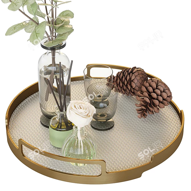 Luxury Decor Set with Tray 3D model image 3