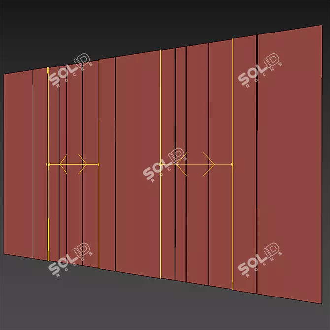 Modern Headboard Wall Panel 3D 3D model image 3