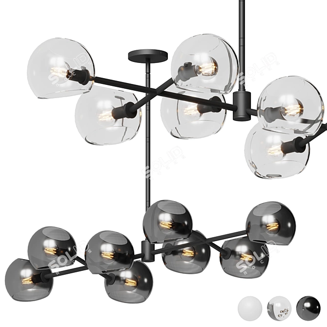 Sleek Linear Willow Pendant Light 3D model image 1