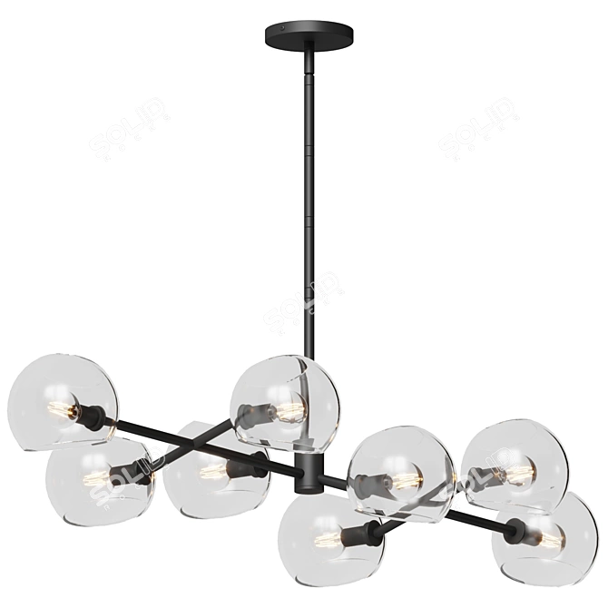 Sleek Linear Willow Pendant Light 3D model image 3