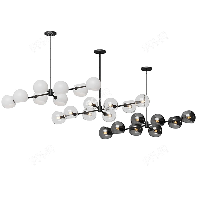 Sleek Linear Willow Pendant Light 3D model image 4