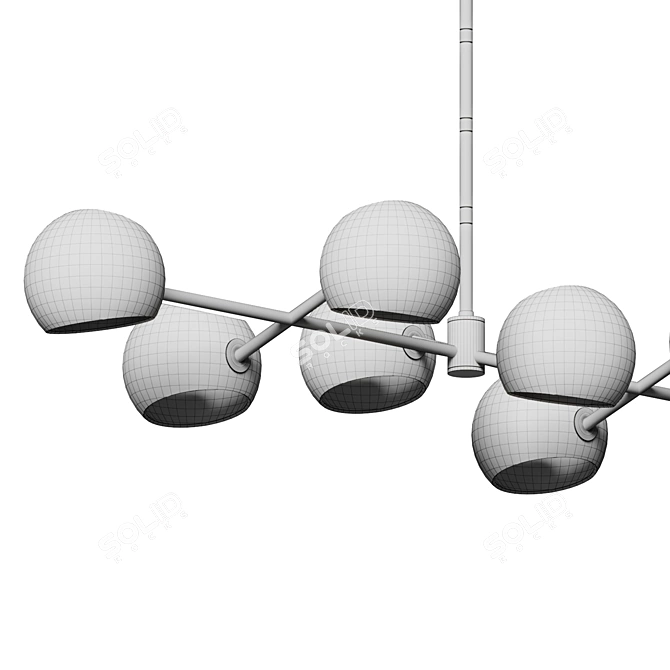 Sleek Linear Willow Pendant Light 3D model image 5