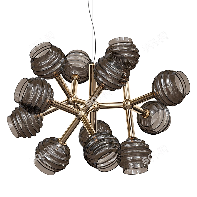 Beehive Glass Molecule Pendant Jewelry 3D model image 1