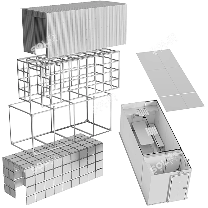 Modular Living Unit BK-1 3D model image 8