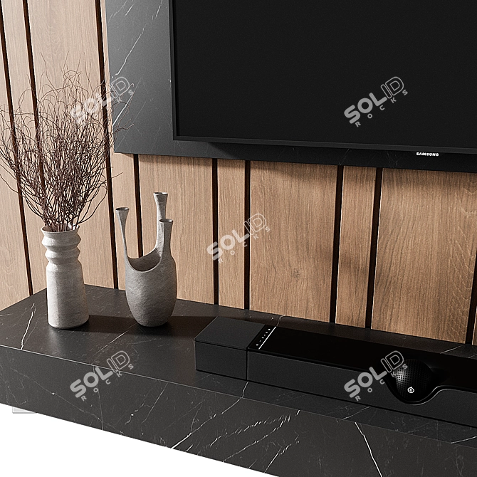 Modern TV Wall Set 009 3D model image 3