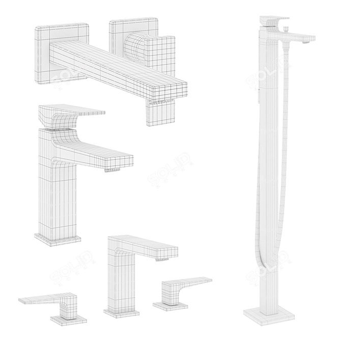 Hansgrohe Metropol Mixer Set 3D model image 6