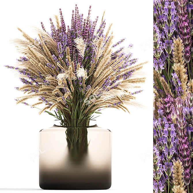 Field Flowers Bouquet Set 3D model image 1