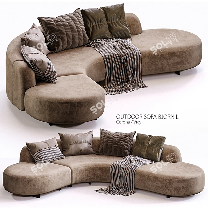 Luxury Outdoor Björn L Sofa 3D model image 1