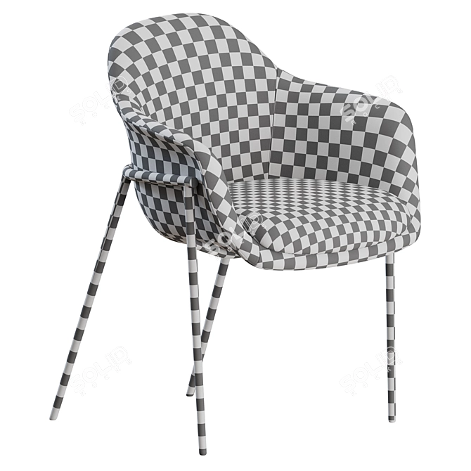 Marelli Chia Metal Chair: Modern Elegance 3D model image 2