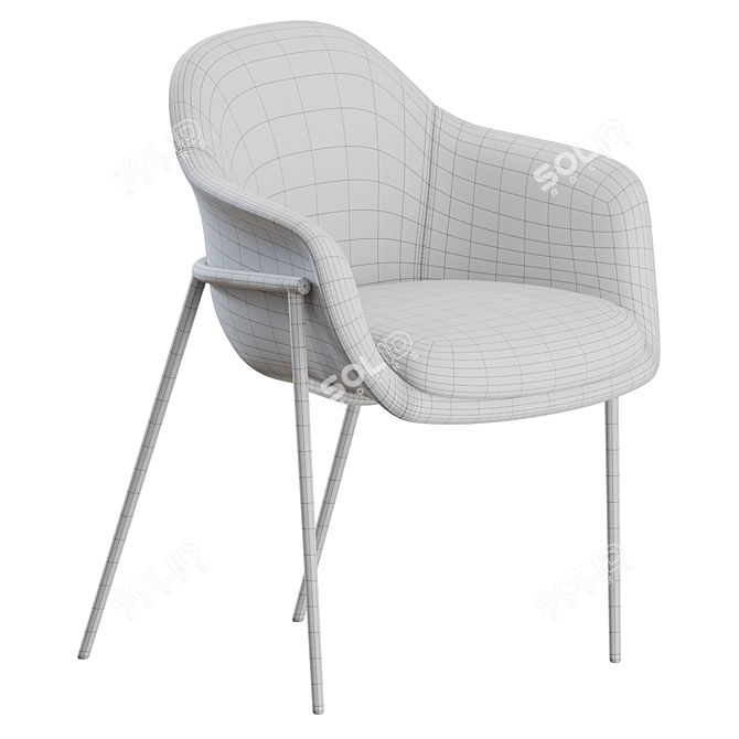 Marelli Chia Metal Chair: Modern Elegance 3D model image 3