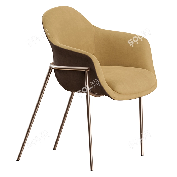 Marelli Chia Metal Chair: Modern Elegance 3D model image 6